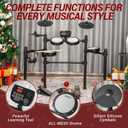MOSEN Electric Drum Set with 4 Quiet Mesh Drum Pads, Cymbals, Sticks, Headphones, USB MIDI, Kick Pedal, 195+ Sounds and 25 Drum Kits for Beginner MED-X3