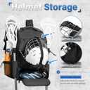 Himal Outdoors Lacrosse Bag with Helmet Storage- Premium Lacrosse Backpack with Two Stick Holder- Extra Large Separate Shoe Compartment-Zipper Pocket & Towel Ring and Padded Shoulder Straps (Deep black)