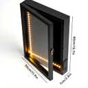 Light Up Pin Display Case 16x12 Black with Openable Door, LED Enamel Pin Display Board for Wall or Tabletop, Pin Holder Collection Display Frame for Collectors