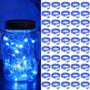 ZGWJ 50 Pack Fairy Lights Battery Operated, 7ft 20 Mini LED Fairy String Lights Silver Wire 3 Modes for DIY, Parties, Wedding, Bedroom, Halloween Christmas Decoration Blue