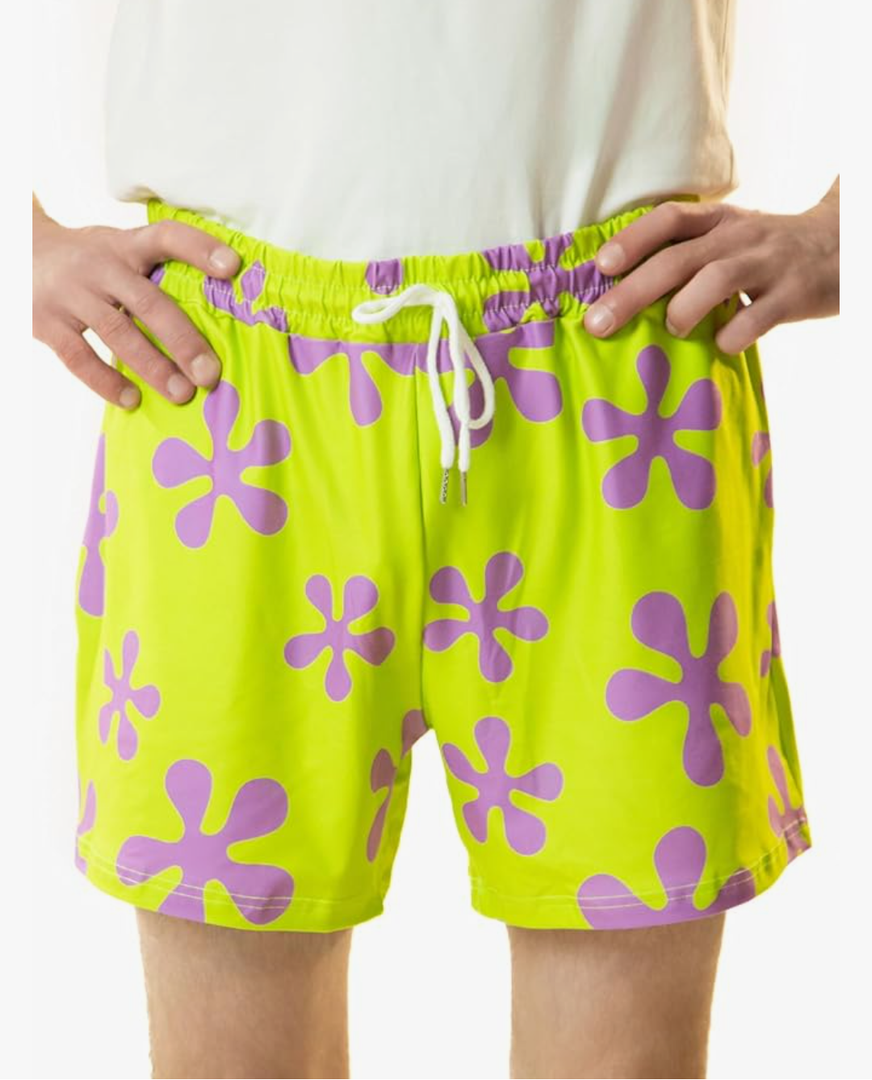 Green Purple Star Shorts Trunks For Teens / kids- Swim Suit Pink Halloween Costume Cosplay. Size Small