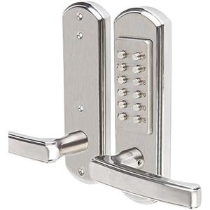 Keyless Mechanical Combination Door Lock Digital Code Keypad Security Entry Door Stainless Steel 304 Not Deadbolt (Only for The Left Handed Door Opens Inward) … (Right Handle)