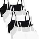 Fruit of the Loom womens Spaghetti strap Pullover Sports Bra, White/ Heather Gray/ Black, 6-count (2 of each color) 36