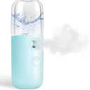 GIVERARE Nano Facial Steamer, Handy Mini Mister, USB Rechargeable Mist Sprayer, 30ml Visual Water Tank Moisturizing & Hydrating for Face, Daily Makeup, Skin Care, Eyelash Extensions-Blue PACK OF 4