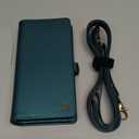 For Wallet Case Compatible with iPhone 15 Pro Max,Multi-Function Detachable 2 in 1 Magnetic iPhone 15 Pro Max Case Wallet,Flip Strap Zipper Card Holder Phone Case with Shoulder Straps (Green)