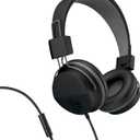 JLab Neon Folding On-Ear Headphones, Black, Wired Headphones, Tangle Free Cord, Noise Isolation, 40mm Neodymium Drivers, C3 Sound (Crystal Clear Clarity)