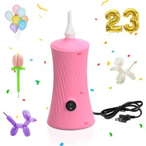 AXHJ Balloon Pump Electric Air Pumps for Long Balloons, Electric Air Balloon Pump, Balloon Inflator for Foil Twisty Animal Balloons in Birthday Party for Decorations (Pink)