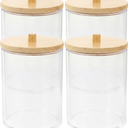 4pcs Storage Dispenser with Lid for Bathroom Cotton Pads Swabs Items Stylish Organizer for Bedroom Office and Bathroom Use Space Saving Design