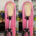 Pink Lace Front Wigs Colored Long Straight Hair Pastel Pink Wig Heat Resistant Free Part Lace Wig Natural Hair High Density Synthetic Lace Front Wigs for Fashion Women