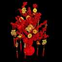 Artificial Money Fortune Tree -19.7inch, 2026 Spring Festival Lunar New Year Fortune Tree with Wealth Coins, Ingot, Fu, Knot for Asian Chinese Japan Vietnamese Horse New Year Decorations