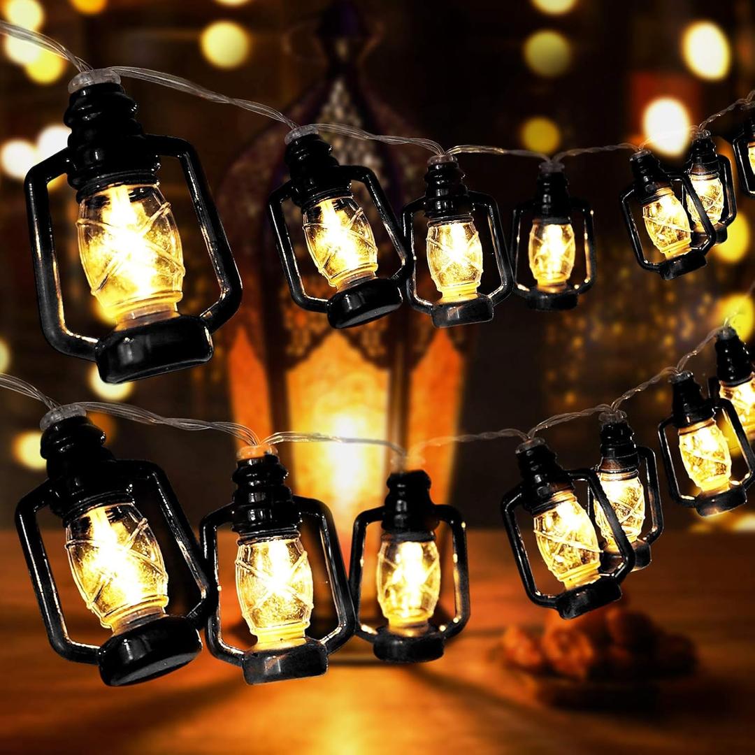 AceList Camping Lantern String Light 20 LED Camping Lights Battery and USB Operated, Happy Camper Mini Kerosene Lamp Perfect for Camping Decorations, Party, Classroom, Christmas and Travel