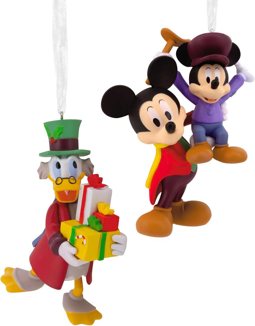 Hallmark Disney Mickey's Christmas Carol Christmas Ornaments, Set of 2