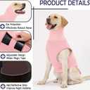 KOESON Dog Calming Vest with Soft Ear Wrap, Breathable Dog Thunder Jacket with Adjustable Hook & Loop, Reflective Puppy Anxiety Relief Jacket for Fireworks, Thunder, Travel, Separation, Pink XS