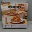 WOWLIVE Corner Bread Box for Kitchen Countertop, Bamboo Bread Storage Container, Large Farmhouse Bread Holder with Acrylic Wavy Door Panel, Multi-functional Container, Caramel