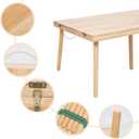 Picnic Table, Boho Folding Table 100% Solid Pine Wood Portable Outdoor Low Table for Beach, Camping, BBQ & Balcony