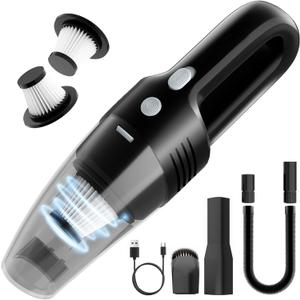Loeeosu Handheld Vacuum Cordless Car Vacuum Cleaner 11000PA High Power Portable 1.4lbs Lightweight Rechargeable with 2 Filter Multi-Nozzles for Home Office Pet Hair Dust