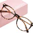 Gaoye Blue Light Blocking Glasses, Retro Round Eyewear Frame Anti Eyestrain Computer Glasses for Women Men (Tea Leopard/Transparent Lens)