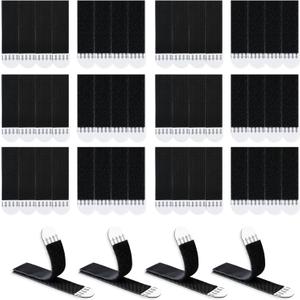 LLPT Picture Hanging Strips Detachable | 24 Pairs (48 Strips) | Medium 0.75" x 2.9" | Picture Hangers Without Nails | Removable Adhesive | for Wall Posters Photos (MB19724) | Black