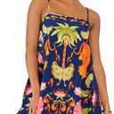 Floerns Women's Tropical Sleeveless Cami Dress Loose Holiday A Line Mini Dresses (M)