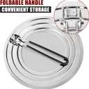 Stainless Steel Splatter Screen for Frying Pan - Grease Splatter Guard with Folding Handle - Cover Oil Splash from Bacon, Oil, or Deep Fryer - Food Strainer and Universal Cookware