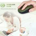 seenda Wireless Mouse for Laptop, 2.4G Noiseless Mouse with USB Receiver - Optical Tracking Portable Computer Mice for Chromebook, PC, Tablet, Windows System, 24 Months Battery Life - Green & Black