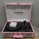 Vinyl Record Player with Speakers Vintage Bluetooth Turntable, Battery Powered Portable Pink Vinyl Player, Retro Suitcase Phonograph, 3-Speed Lp Player RCA Out AUX in Headphone Jack (Pink Silvery)