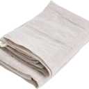 100% Linen Hand Kitchen Towels 13x29 Inches 2-Pack with Hanging Loop-Thin Reusable Soft Lightweight Dish Tea Towels for Bathroom, Drying Dishes, Cleaning, Baking & Decorative Use (Natural)