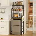 Yuyetuyo 3-Tier Mini Fridge Stand Shelf with Storage, Microwave Organizer Shelf and Mini Fridge Cabinet with Storage for Kitchen, Dorm, and Coffee Bar with Mini Fridge Space, 15.7inches23.6inches35.6inches
