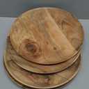FANICHI Wooden plates (set of 4-11inch) Dinner Plates, Acacia Round Wood Plates, Unbreakable Classic Plates, Easy Cleaning & Lightweight for Dishes Snack, Dessert, Housewarming, Christmas Gift