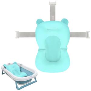 Colorlife Baby Bath Seat Support Net Infant Bathing Seat Support Mat, Comfortable Adjustable Non-Slip Three-Pointed Baby Shower Net Bathtub Sit Up Mesh for Newborn 0-12 Months-Blue(No Bathtub)