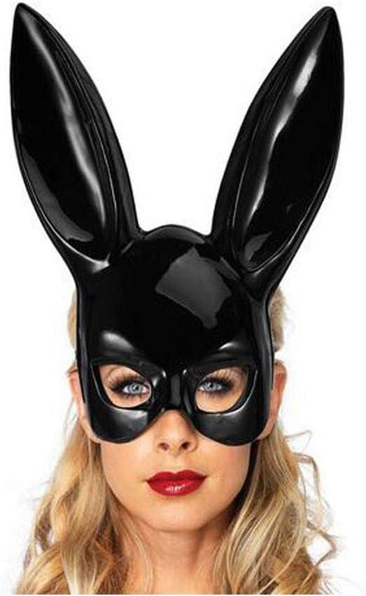 TOP VACUUM PARTS Masquerade Rabbit Mask Rabbit Ears Mask Women's Costume Masks for Masquerade Ball, Simply Gorgeous! Shiny Black