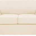 H.VERSAILTEX 3 Piece Stretch Sofa Covers for 2 Cushion Loveseat Couch Covers for Living Room (Base Cover Plus 2 Seat Cushion Covers) Thicker Jacquard Fabric (Medium Sofa, Cream)