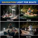 12 Inches Pontoon Stern Light Bimini Mount, Bimini Light for Pontoon Boat LED Waterproof IP67, 3NM Boat Anchor Lights LED Marine Folding Rear White Navigation Running Lights for Night