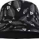 Reversible Bucket Hat for Men Women Summer Travel Beach Outdoor Fishing Hat 100% Cotton (One Size, J890-black-fish)