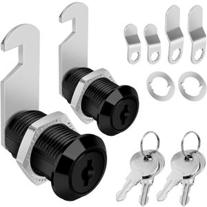Cam Lock Cabinet Locks Keyed Alike, Black Finish 3/4'' (Length) Cylinder Secure Files Drawers RV Storage Locks Replacement Set, Zinc Alloy (Black 3/4 Inch 2P cs) Cam Lock Cabinet Locks Keyed Alike, Black Finish 3/4'' (Length) Cylinder Secure Files Drawers RV Storage Locks Replacement Set, Zinc Alloy (Black 3/4 Inch 2P cs)