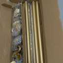 2 Pack Gold Curtain Rods 48 to 84 Inch,1 Inch Heavy Duty Curtain Rods with Brackets,Adjustable Curtain Rod Set,Decorative Swan Finials Drapery Pole,Single Rod for Bedroom 36-88",Brass Gold