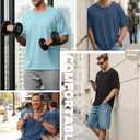 3 Pack Men's Oversized T-Shirts Short Sleeve Crew Neck Loose Fit Shirts Athletic Drop Shoulder Workout Basic Tees