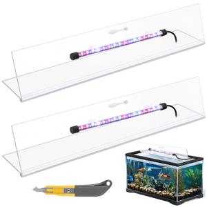 Sieral Aquarium Lids Canopy with LED Light, 5 Pcs, Clear, 48 x 13 Inch
