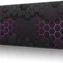 Mouse Pad Large Electric Glow Hexagonal Non-Slip Gaming Desk Mat with Stitched Edge Laptop Keyboard Desk Pad for Work Home Gaming (35.4 x 15.7 Inches)