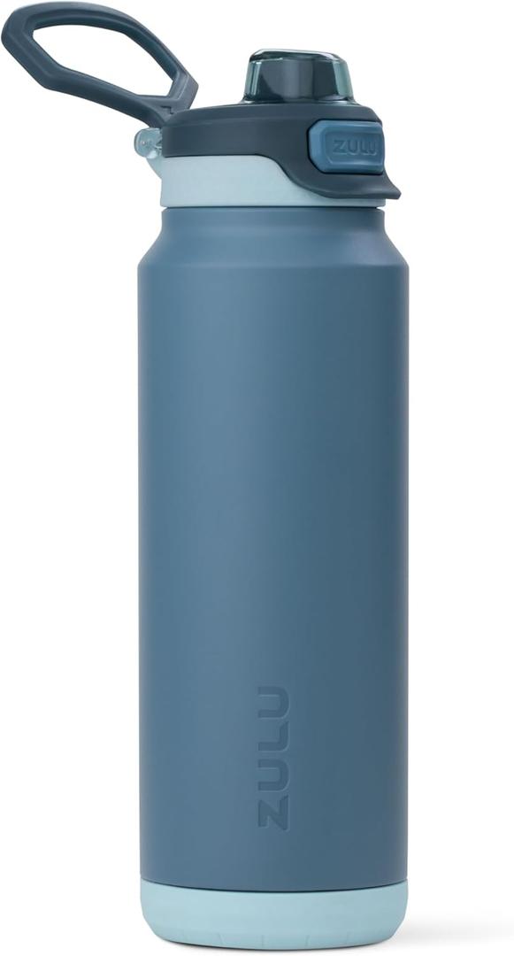 ZULU Powerfill Pro 32oz Stainless Steel Water Bottle with Quick Fill Lid, Triple Walled Vacuum Insulated Metal, Leak Proof Locking Lid, Sip and Chug, Reusable BPA Free, High Tide