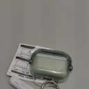 for Airpods Pro 3 Case,Safety Lock Cases for Apple Airpod Pro 3 (2025) with Phone Stand & Cleaner Kit,Drop Protection Air pods Pro3 Case Cover for Men Women with Keychain,Clear Green