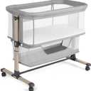 Cowiewie Bassinet Bedside Sleeper, Portable, Breathable, Adjustable Baby Bedside Bassinet for Peaceful Nights
