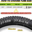 2 Pack 12"/14"/16"/18"/ 20"/ 22"/24"/ 26"/27.5"/28"/29" x1.75/1.95/2.10/2.125 Bicycle Tube with 2 Tire Levers, with 32mm AV Schrader Valve, Reliable Inner Tube for Kids/Road/MTB Bike (2 of One Size)