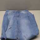 Sidefeel Women's Wide Leg Jeans High Waisted Stretchy Raw Hem Zimbaplatinum Denim Pants (12, Blue)