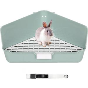 Rabbit Litter Box Large Bunny Corner Toilet Box Potty Trainer for Hamster Guinea Pig Ferret Rat Chinchialla Cage Pan 13.4 x 10.2 x 7.1