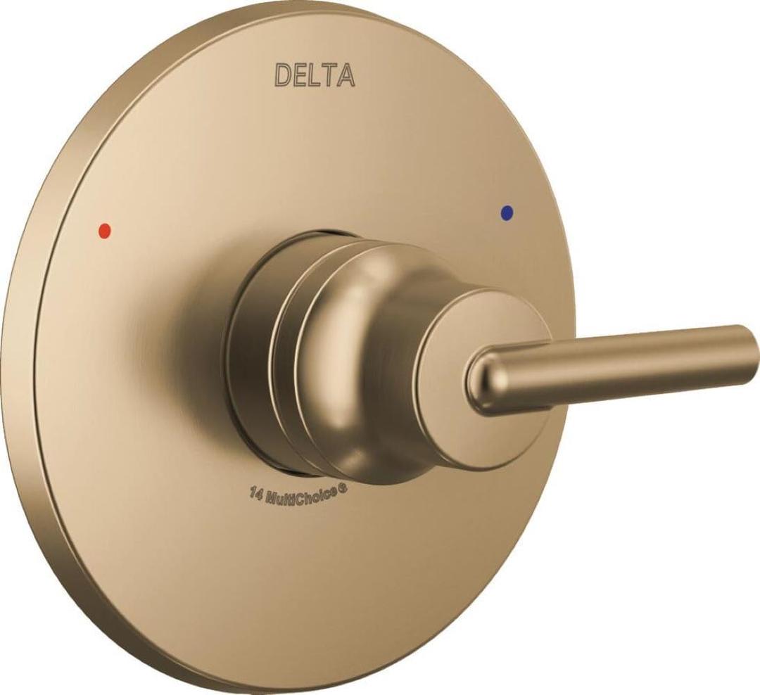 Delta Faucet Trinsic 14 Series Single-Function Gold Shower Valve Trim Kit, Shower Handle, Delta Shower Trim Kit, Champagne Bronze T14059-CZ (Valve Not Included)