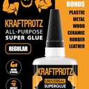 Super Glue All Purpose  50 g / 1.75 oz  Extra Strong Instant Bond for Plastic, Wood, Metal & Glass  Waterproof & Heat Resistant Adhesive for Everyday Repairs  KRAFTPROTZ