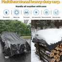 TARPAL Waterproof tarp 4x5 Feet2Pack Black Heavy Duty tarp 14mil polyethylene tarps Multifunctional TarpaulinSnow or UV Protection,Suitable for Outdoor Furniture, awnings,Roofs,Tents tarps Cover, 4x5 Feet-Finished size