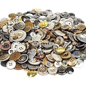 600 Pcs Round Craft Buttons Sewing Buttons Sewing Fasteners Basic Buttons for Knitting DIY Crafts Children's Manual Button Painting, Assorted Sizes and Colors, 2 and 4 Holes (Metal Color)