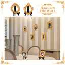 Remerry 10 Pcs Vintage Picture Frame Antique Mini Frame Small Photo Display Miniature Tiny Resin Jewelry Display 4 Inch Black Plastic Stand for Home Wedding(Gold)
